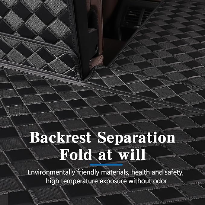 Cargo Mat & Backrest Mats for 2020-2024 2025 Hyundai Venue Accessories, All Weather Waterproof Rear Cargo Liner Rear Trunk Liner Back Seat Cover Protector