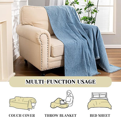 MEETSKY Oversized Chair Cover Washable Single Sofa Covers Recliner Covers Thick Sofa Throw Cover for Pets Dogs, Sofa Slipcovers Furniture Covers Modern Style for Living Room Decoration, 71"x 91", Blue