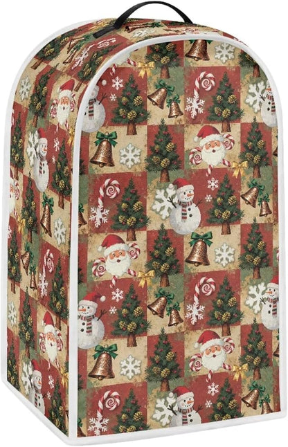 Christmas Print Blender Cover Dust Cover for Kitchen Decorative Food Processor Dust Covers with Handle Easy to Install Protection Covers for Stand Mixer Juice Machine Christmas Decor
