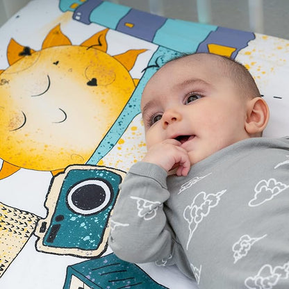JumpOff Jo - Fitted Crib Sheet, Super Soft Breathable 100% Cotton Baby Crib Sheet for Standard Crib Mattresses and Toddler Beds, 28 in. x 52 in. - Road Trip