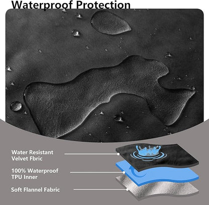 Waterproof Blanket for Bed King Size, Leak Proof Dog Couch Blankets Reversible, Pet Throw Sofa Furniture Protector Machine Washable-82 x108,Black+Lightgrey