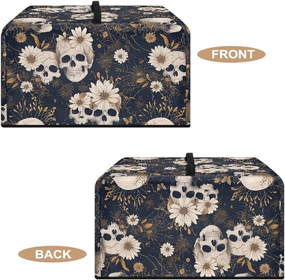 Microwave Oven Cover, Skull Halloween Dust Oil Proof Waterproof Machine Protector Decorative Kitchen Appliance Cover Reusable Microwave Food Covers Prevents Splatters Universal Size