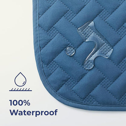 gogobunny 100% Double Sided Waterproof Dog Blanket Soft Pet Bed Cover Reversible Protect Furniture Couch Sofa Car for Puppy Cat Kids (Dark Blue/Light Blue, 82x82 Inch (Pack of 1))