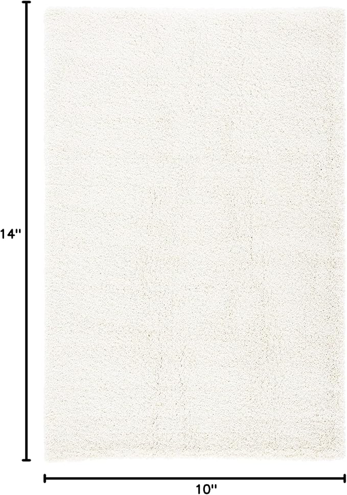 SAFAVIEH Milan Shag Collection Area Rug - 10' x 14', Ivory, Solid Design, Non-Shedding & Easy Care, 2-inch Thick Ideal for High Traffic Areas in Living Room, Bedroom (SG180-1212)
