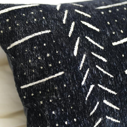 BlissBlush Black Decorative Lumbar Throw Pillow Covers 12X20, Set of 2, Boho Farmhouse Cushion Cover, Soft Accent Pillowcase for Couch Sofa Bed Living Room Home Décor