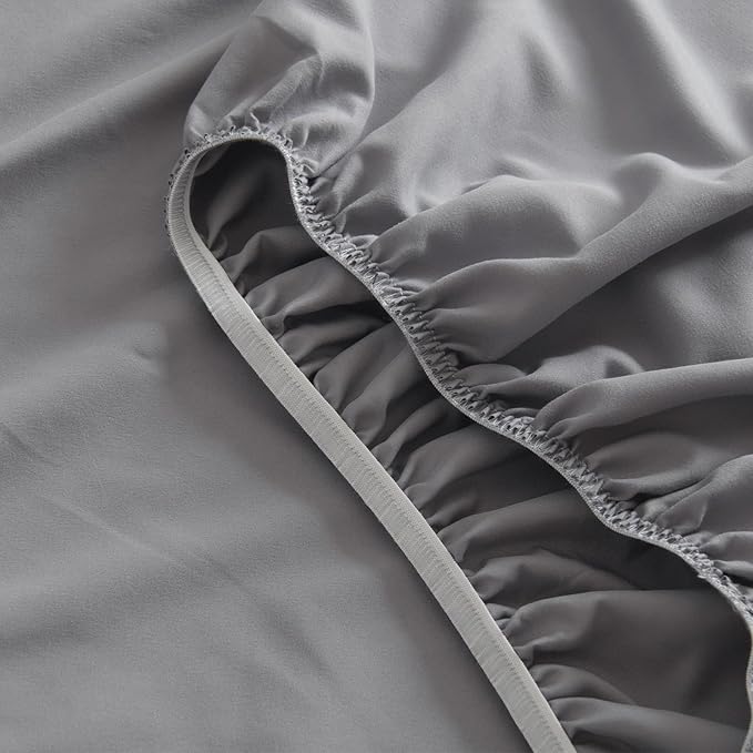 SPRINGSPIRIT Twin Sheets Set, 4 Piece Bed Sheets Set, Deep Pockets, Super Soft, Breathable, Grey