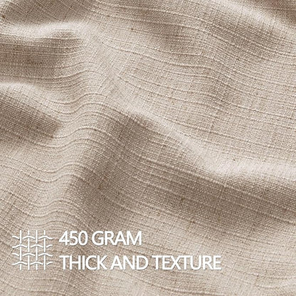 MIULEE Decorative Pillow Covers 22x22, 2 Pack Boho Farmhouse Neutral Throw Pillows for Couch, Thick Textured Modern Linen Cushion Cases Sofa Bed Living Room Home Decor, Natural Linen