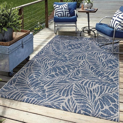 Keen Home Design Terrace Outdoor Area Rug - 5x8 Washable Indoor/Outdoor Rug for Patio, Kitchen, Balcony, Beach, Garden, Deck and Porch, Size: 5'3"x7'7"