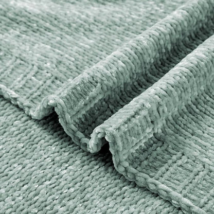 BATTILO HOME Sage Green Throw Blanket for Home Decor, Chenille Knit Throw Blanket for Couch, Sofa, Chair, Cozy Soft Blanket, 51"x67"