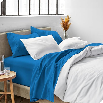 Bare Home Twin XL Sheet Set - College Dorm Size - Luxury 1800 Ultra-Soft Microfiber Twin Extra Long Bed Sheets - Deep Pockets - Easy Fit - Extra Soft - 3 Piece Set - Bed Sheets (Twin XL, Medium Blue)