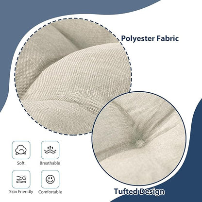 Chair Cushions for Dining Chairs, Seat Cushions for Kitchen Chairs, Indoor Seat Cushions with Ties, Tufted Foam Chair Pads, Non Slip Chair Cushions Set of 4, 15.5" x 15.5" x 4", Beige