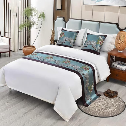 Bed Runner for Guest Room，Luxury Bed Runner，Wedding Bed Runner，Embroidered Bed Runner，Breathable Washable，Hotel Decor，Bed Decorations ，for Home Hotel Decorations(A,50 * 160cm)