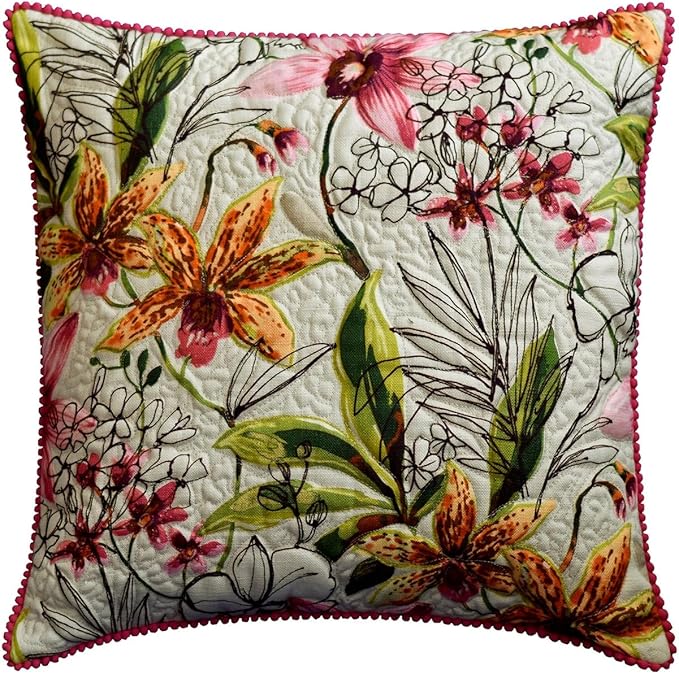 The HomeCentric King/Queen/Twin Pink Decorative Bed Runner Queen 74"x18" Bed Runner with Two Pillow Cover, Quilted, Pom Pom Lace Bed Scarf on Cotton Fabric - Lily Haven