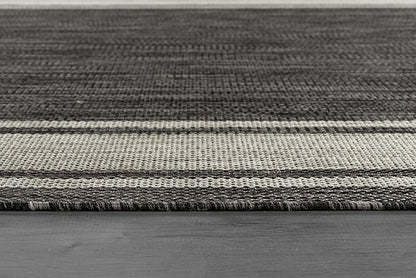 Beverly Rug Large Outdoor Rug 10x14 Modern Bordered Area Rugs for Indoor and Outdoor Patio Deck Porch Garden Waterproof Weather Sun Resistant Washable Outside Carpet (10 x 14 Dark Gray)