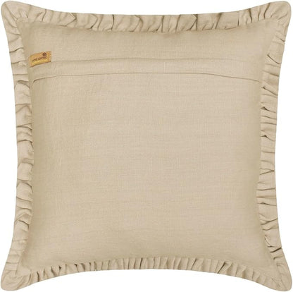 The HomeCentric King/Queen/Twin Blue Decorative Bed Runner King 90"x18" Bed Runner Without Pillow Cover, Embroidery, Ruffles Bed Scarf on Linen Fabric - Ellara Blue