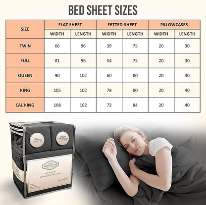 Twin Sheets Set - Luxury Hotel Bed Sheet - Soft Cooling Sheets with Elastic Corner Straps - Deep Pockets Microfiber Bedsheets - Bedding Sheet & Pillowcases Sets - 3 PC (Twin Size, Gray)
