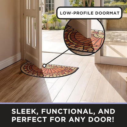ubdyo Unique Design Door mat - Low Pile Front Doormat Outside Entrance for Efficient Dirt Trapping - All Weather Front Door Mat Indoor Entrance - Anti Slip Welcome Matt Outdoor - (36" x 24", Red)