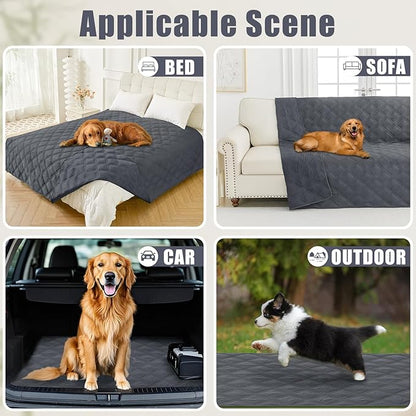 Smiry Waterproof Dog Bed Cover Blanket 30x53, Soft Reversible Pet Blanket, Washable Leakproof Cats Dogs Couch Cover for Sofa, Couch, Furniture, Lattice, Dark Grey/Dark Grey