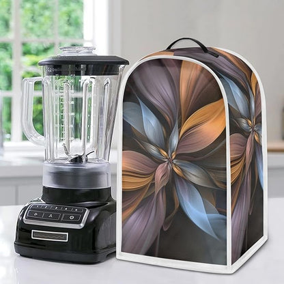Brown Flower Blender Cover Dust Proof Washable Small Appliance Cover, Durable Foldable Dust Cover Kitchen Decorations for Blender Food Processor juicer