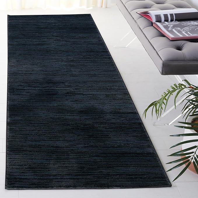 SAFAVIEH Vision Collection Runner Rug - 2'2" x 6', Black, Modern Ombre Design, Non-Shedding & Easy to Clean, Ideal for Entryway, Foyer, Bedroom (VSN606Z)