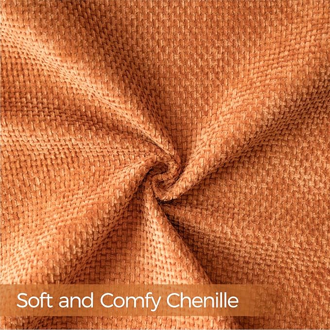 a moment Fall Orange Chenille Throw Pillow Covers 16x16 Inch Pack of 2 Modern Decorative Throw Pillow Covers Farmhouse Cross Covers Home Decor for Sofa Bedroom Living Room