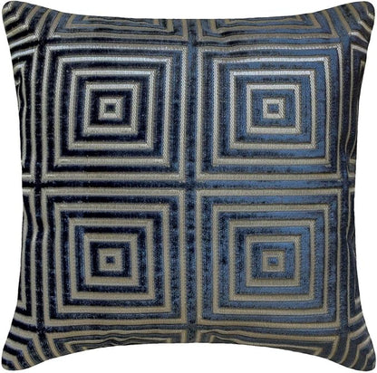 The HomeCentric Blue Bed Runner for King/Queen/Twin Velvet Decorative Bed Scarf 53"x18" Bed Runner Without Pillow Cover, Geometric Bed Scarf Bedroom Décor Accent - Sapphire Mirage