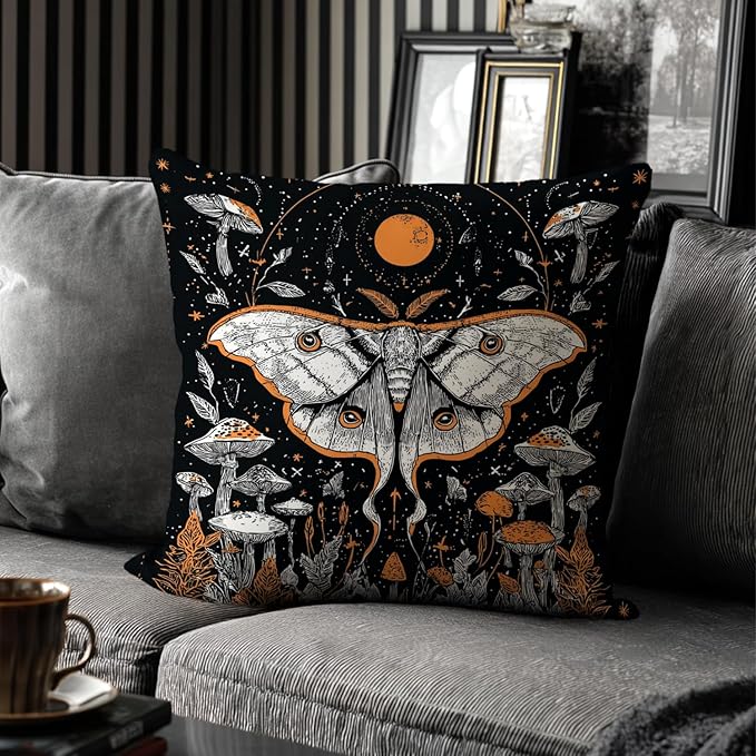 Vintage Floral Throw Pillow Covers, Vintage Flower Pattern Double Sided Cushion Cover, Indoor and Outdoor Home Art Decor Pillowcase for Sofa or Bedroom Decor 18x18inches (White Butterfly, 18x18inches)