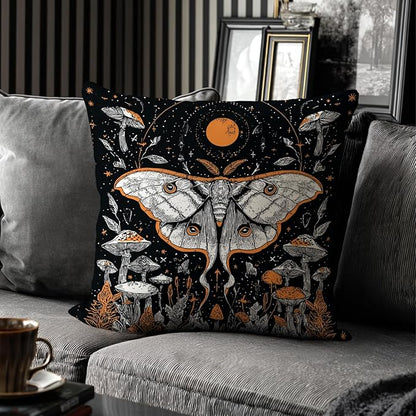 Vintage Floral Throw Pillow Covers, Vintage Flower Pattern Double Sided Cushion Cover, Indoor and Outdoor Home Art Decor Pillowcase for Sofa or Bedroom Decor 18x18inches (White Butterfly, 18x18inches)