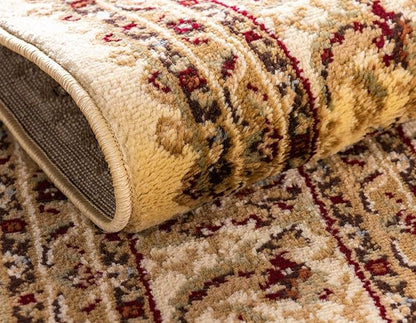 Unique Loom Voyage Collection Traditional Oriental Classic Intricate Design Area Rug (2' 7 x 10' 0 Runner, Ivory/Gold)