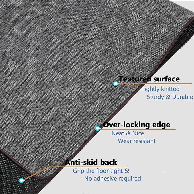 Chair Mat for Hardwood & Tile Floor, 47" x 60" Heavy Duty Office Chair Mat for Rolling Chairs, Anti Slip, Non-Curve, Floor Protector for Home Office, Gray Square