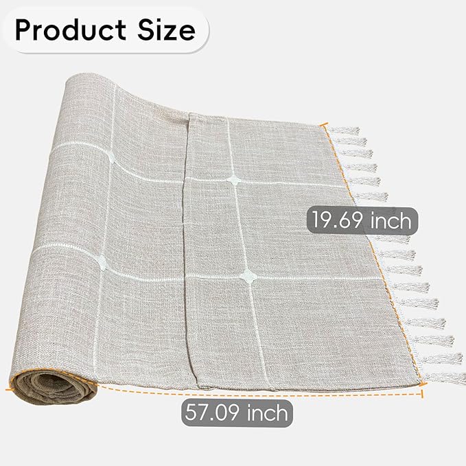 Coffee Table Cloth, Table Cover with Pockets and Tassel,Coffee Grid for Living Room Small Rectangle Tablecloths Washer Dryer Fridge Top Dust Cover,Easy Care Machine Washable