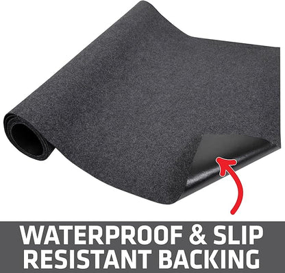 Drymate Garage Floor Runner Mat, (18' x 2'6"), Protects Surfaces, Absorbent, Waterproof, Slip-Resistant, Quick Dry Carpet Fabric, Trimmable & Washable (USA Made) (Charcoal)