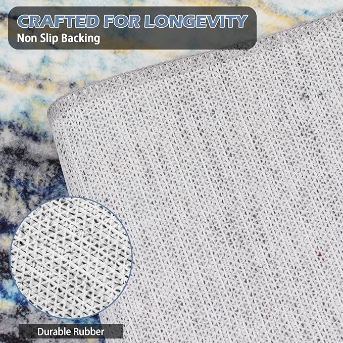 Runner Rug Washable 2x45 FT, Non Slip Rubber Backing Abstract Carpet, Soft Area Rugs for Bedroom Kitchen Hallway Entryway Bathroom, Customized