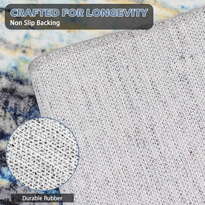 Runner Rug Washable 3x43 FT, Non Slip Rubber Backing Abstract Carpet, Soft Area Rugs for Bedroom Kitchen Hallway Entryway Bathroom, Customized