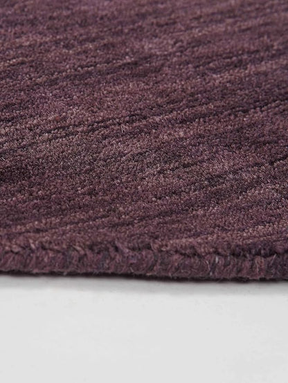 Hand Knotted Loom Wool ECO-Friendly Area Rugs - 10'x10', Round, Purple Color, Solid Plain Design, High Pile Thick Handmade Anti Skid Area Rugs for Living Room, Bed Room (L00111)