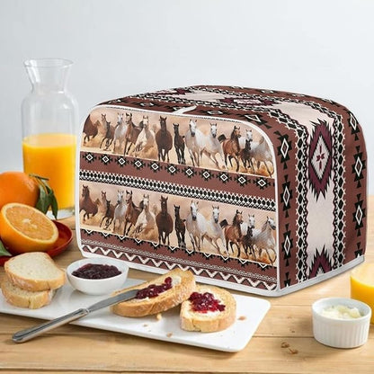 ZFRXIGN Boho Horse Toaster Cover 4 Slice Toaster Dust Cover Small Appliance Covers Toaster Oven Cover Dust Cover Kitchen Decorative Protector for Women Gifts Tribal Aztec