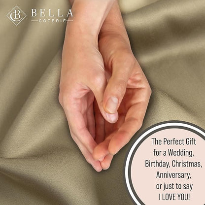 Bella Coterie 6 Piece Luxury Bamboo Viscose Split Top King Size Sheet Set | 34" Split for Adjustable Beds | 100% Organically Grown| Cooling | 18” Deep Pocket | 4 Pillowcases [Olive]