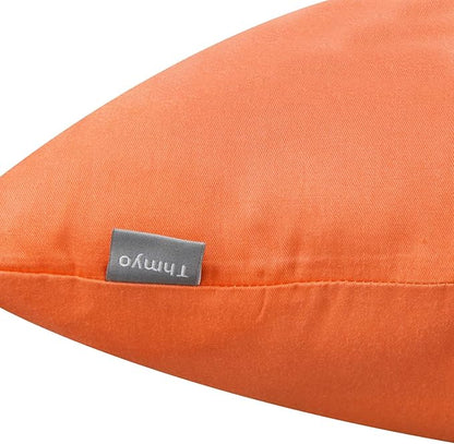 Thmyo 4-Pack 100% Cotton Lumbar Comfortable Solid Decorative Throw Pillow Case Rectangle Cushion Cover Sublimation Blank Pillow Covers Halloween DIY Throw Pillowcase(12x20inch/30x50cm,Orange)