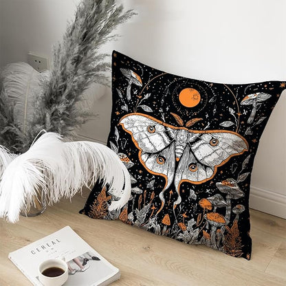 Vintage Floral Throw Pillow Covers, Vintage Flower Pattern Double Sided Cushion Cover, Indoor and Outdoor Home Art Decor Pillowcase for Sofa or Bedroom Decor 18x18inches (White Butterfly, 18x18inches)