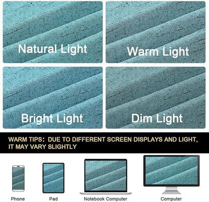 PrinceDeco Blackout Curtains for Bedroom Grommet Room Darkening Curtains & Drapes for Living Room Solid Thermal Insulated Textured Blackout Curtains Sun Blocking Drapes,52" W x 63" L,Teal Blue