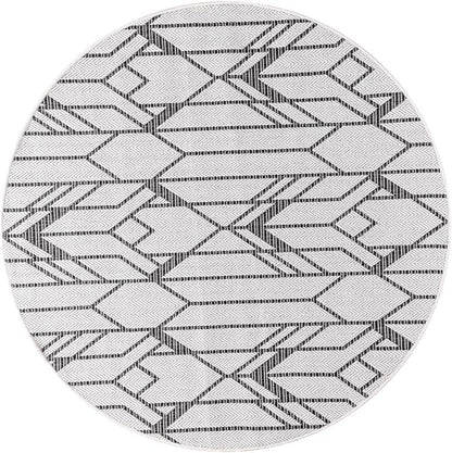 Keen Home Design Terrace Outdoor Round Rug - 5ft Round Washable Indoor/Outdoor Rug for Patio, Kitchen, Balcony, Beach, Garden, Deck and Porch, Size: 5'3" Round