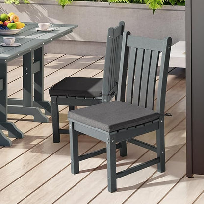 WestinTrends Solace Outdoor Patio Kitchen Dining Chair Square Seat Cushions Set of 4, 19 x 17, Grey