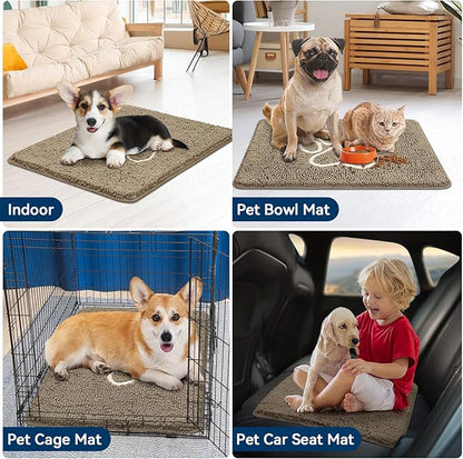 Bcoimo Super Absorbent Dog Door Mat, 30"*20" Anti Slip Mat for Muddy Paws, Pet Rugs for Dirty Paws Washable That Absorbs Moisture and Dirt, for Dog Cage and Pet Resting Carpet