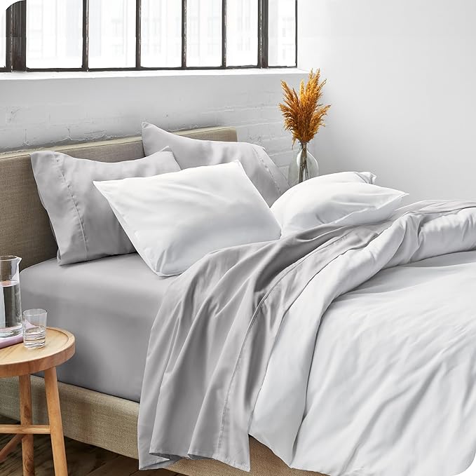 Bare Home Sheet Set - College Dorm Size - Luxury 1800 Ultra-Soft Microfiber Twin Extra Long Bed Sheets - Deep Pockets - Easy Fit - Extra Soft - 3 Piece Set (Twin XL, Light Grey)