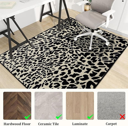 Office Chair Mat for Hardwood Floor, 48"x36" Easy Glide Computer Desk Mat Protector for Rolling Chair Under Desk Rug Nonslip Backing, Machine Wash, (Modern)