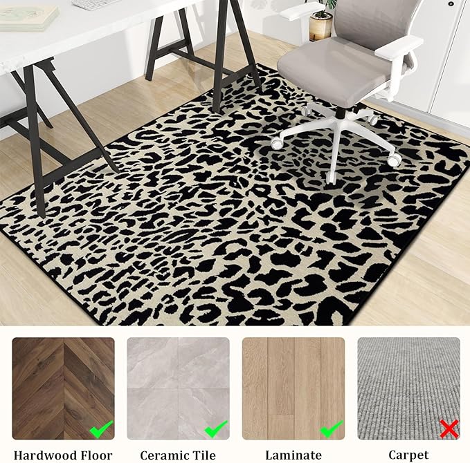 Office Chair Mat for Hardwood Floor, 72"x48" Easy Glide Computer Desk Mat Protector for Rolling Chair Under Desk Rug Nonslip Backing, Machine Wash, (Modern)