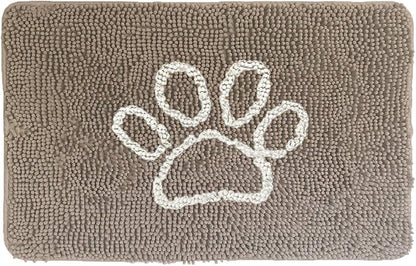 GORILLA GRIP SOAKSTOPPER Dog Door Mat, Machine Washable Rug Absorbent Doormat Captures Moisture Mud Dirt, Quick Dry Soft Chenille Entryway Rugs Indoor Entrance Mats for Dog Paws, 24x17 Beige Ivory