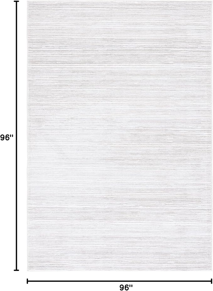 SAFAVIEH Vision Collection Area Rug - 8' Square, Ivory & Grey, Modern Ombre Design, Non-Shedding & Easy to Clean, Ideal for Living Room, Bedroom, Dining Space (VSN606K)