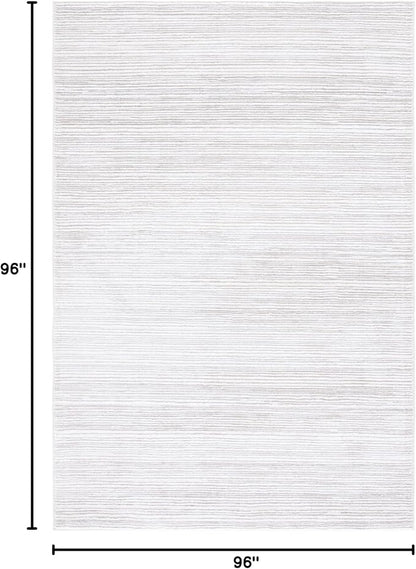 SAFAVIEH Vision Collection Area Rug - 8' Square, Ivory & Grey, Modern Ombre Design, Non-Shedding & Easy to Clean, Ideal for Living Room, Bedroom, Dining Space (VSN606K)