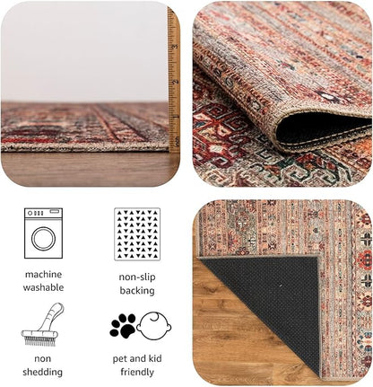 Keen Home Design 2x7 Rug - Machine Washable Runner Rug with Non-Slip Backing, Ideal for Hallway, Entryway, Kitchen, Laundry Room - Vintage, Easy Clean, Durable, Low Pile Rug - (2'6" x 7')